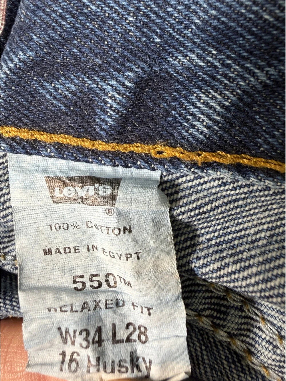 Levi's 550 Relaxed Fit Jeans W34 L28 16 Husky Made in Egypt